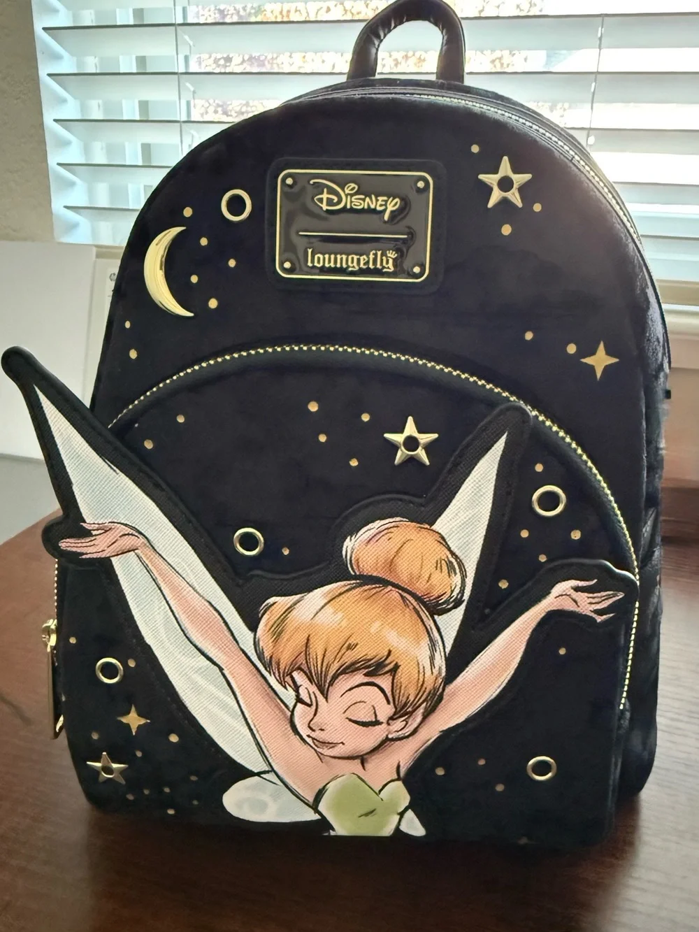Loungefly Tinker Bell Pixie Dust Black Velvet Mini Backpack *NWT
